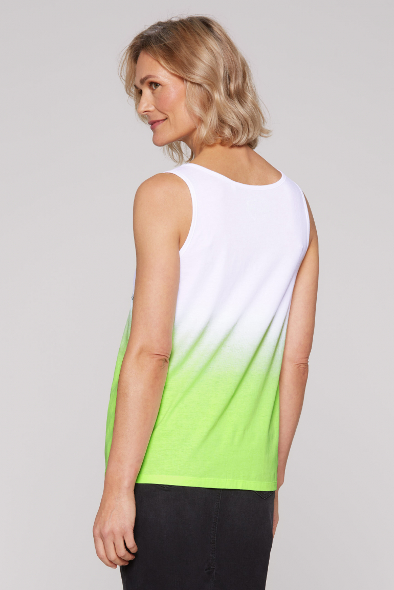 Tanktop mit Dip-Dye-Effekt und Print