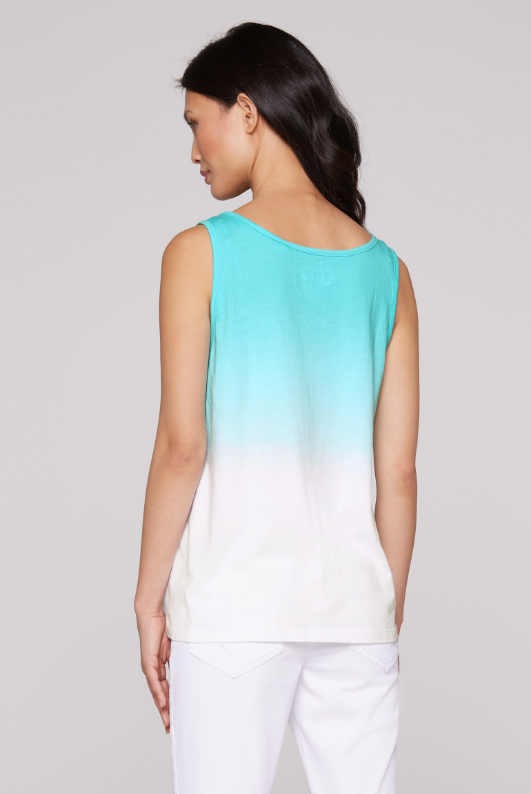 Tanktop mit Dip-Dye-Effekt und Print