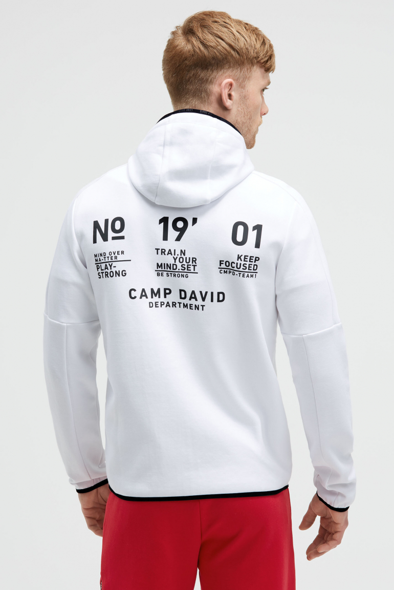Trainingsjacke aus Interlock mit Kapuze und Artworks