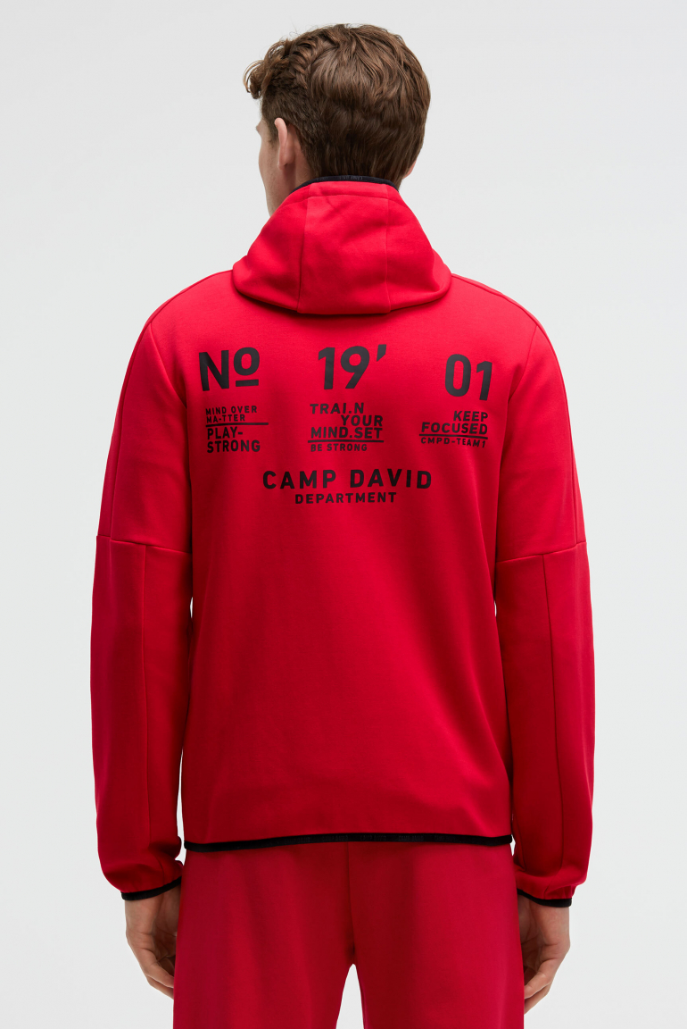 Trainingsjacke aus Interlock mit Kapuze und Artworks