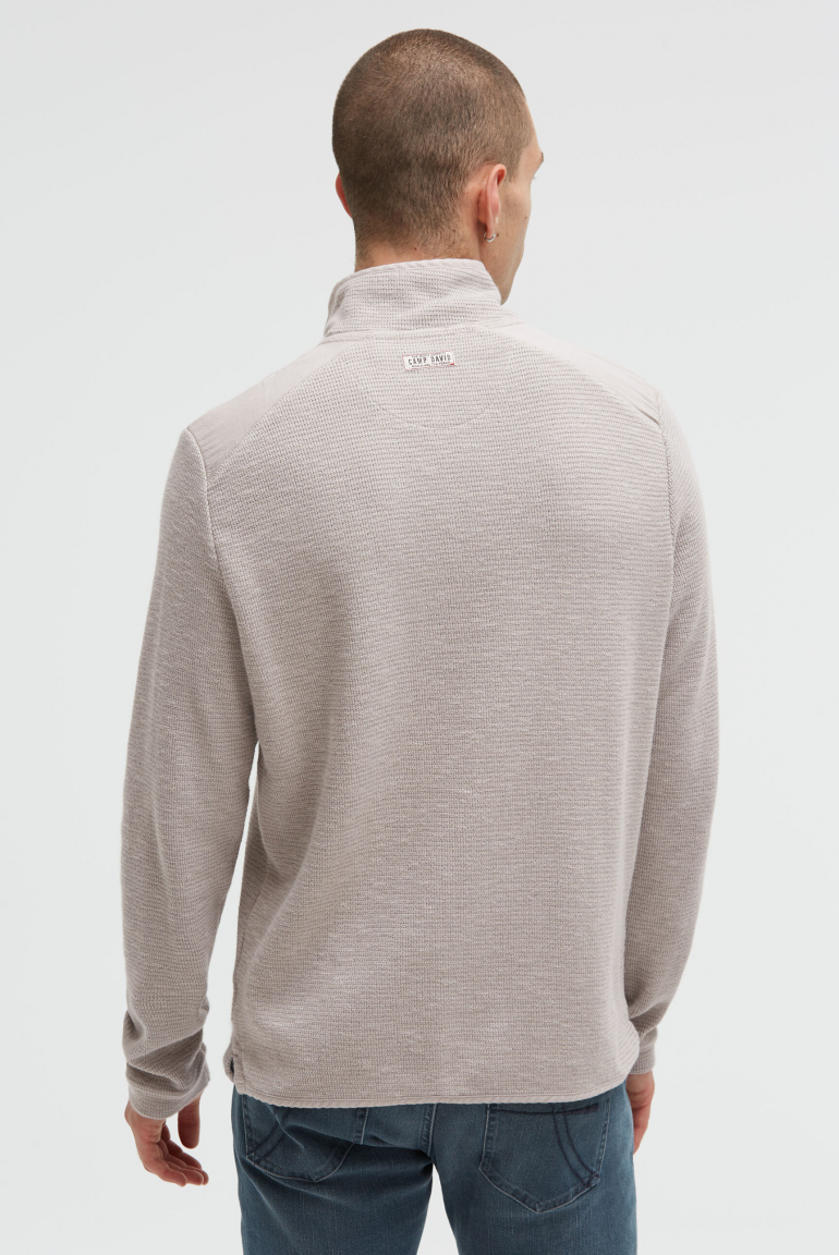 Troyer-Sweatshirt mit Twill-Details