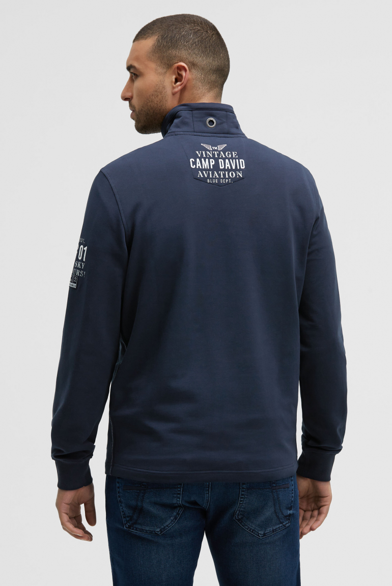 Troyer-Sweatshirt mit Zipper und Artworks