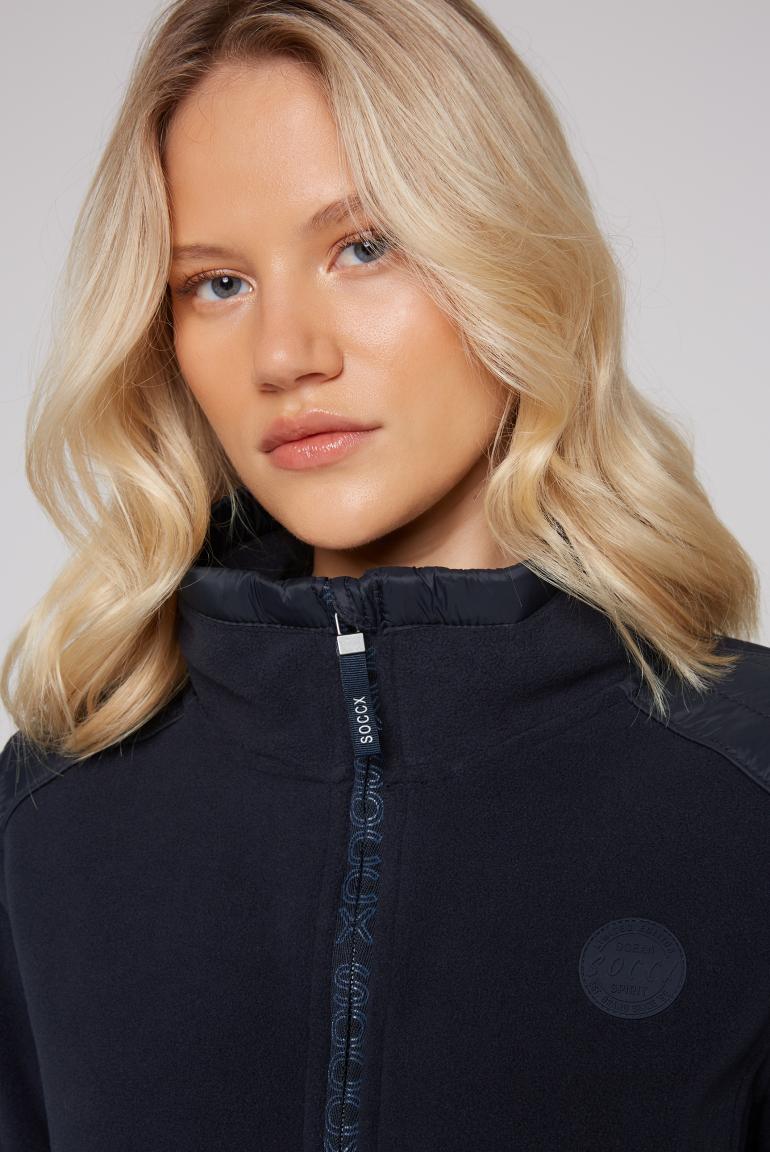 CAMP DAVID & SOCCX | Fleecejacke im tonigen Materialmix blue navy