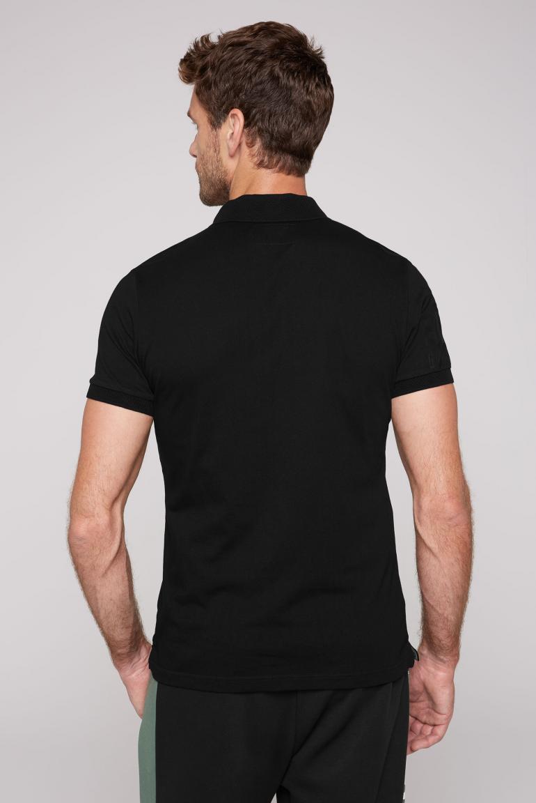 CAMP DAVID & SOCCX | Poloshirt mit Flock- und Folienprints black | Print-Shirts