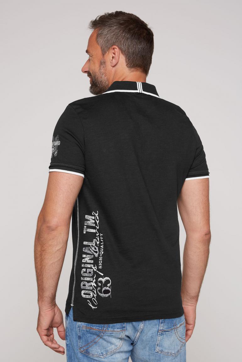 CAMP DAVID & SOCCX Label-Applikationen | Poloshirt black mit