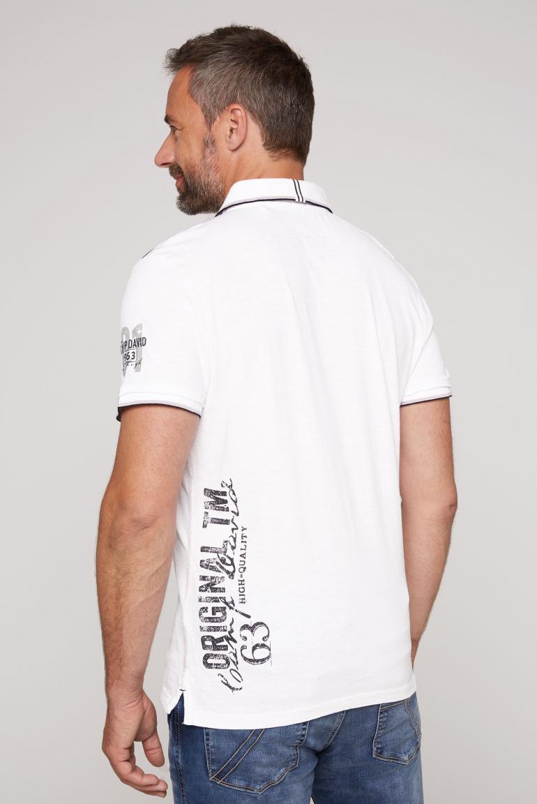 CAMP DAVID & SOCCX | Poloshirt mit Label-Applikationen opticwhite