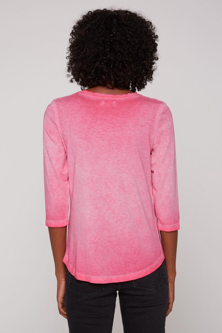 CAMP DAVID & SOCCX | Shirt mit 3/4-Arm und rundem Print happy pink