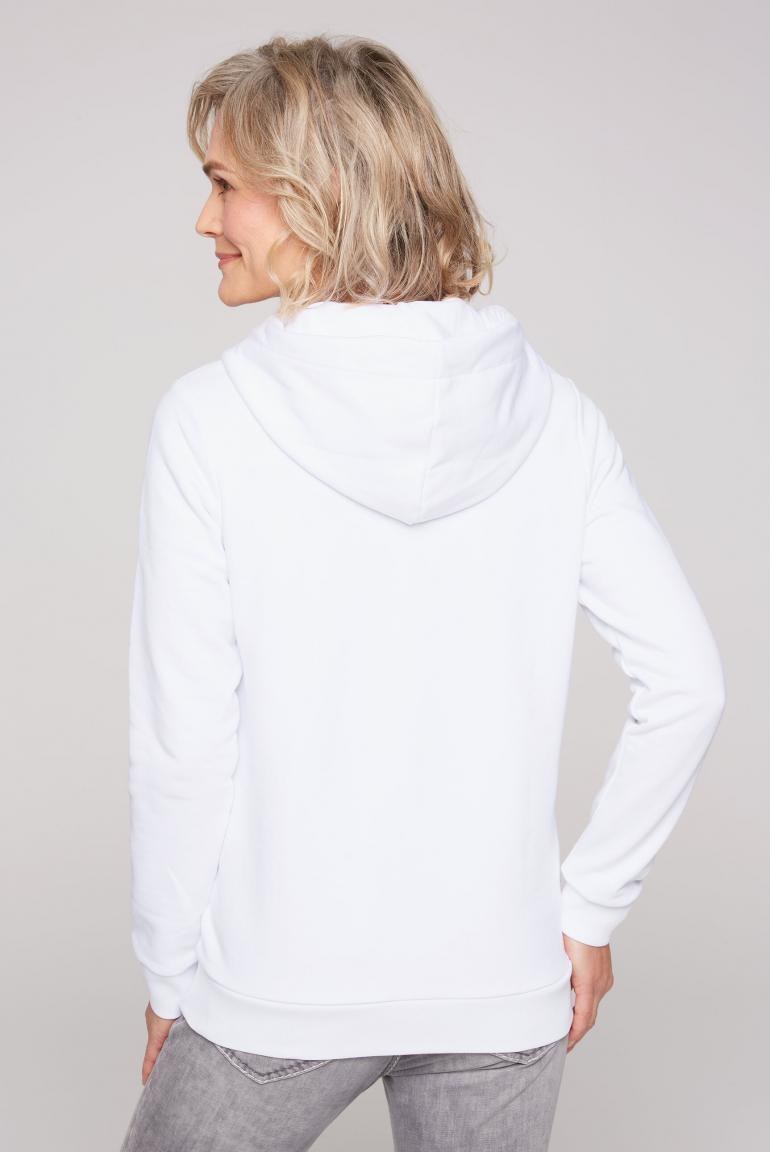 CAMP DAVID & SOCCX | Sweatjacke mit Kapuze und Artwork opticwhite