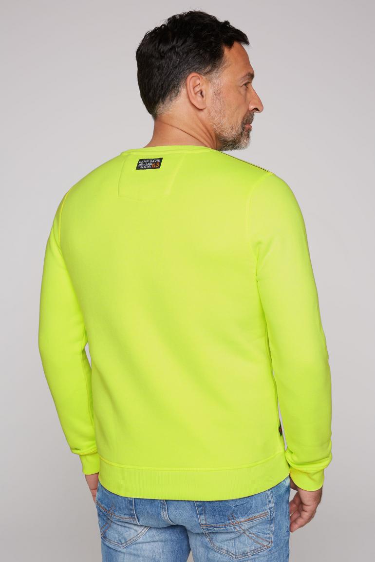 DAVID Logo Sweatshirt neon lime CAMP & Artwork | SOCCX mit