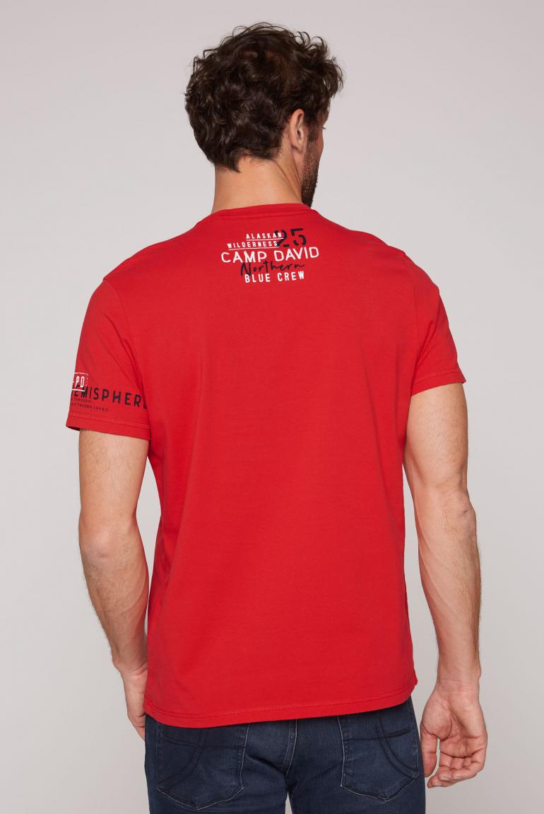 Popularität CAMP DAVID & SOCCX Logo mission mit T-Shirt Artworks | red