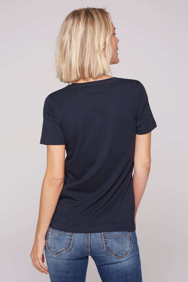 CAMP DAVID & SOCCX | T-Shirt Rundhals mit Label Print blue navy