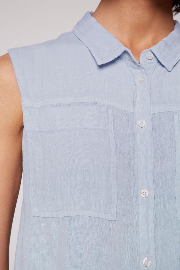 Ärmellose Bluse aus Leinen