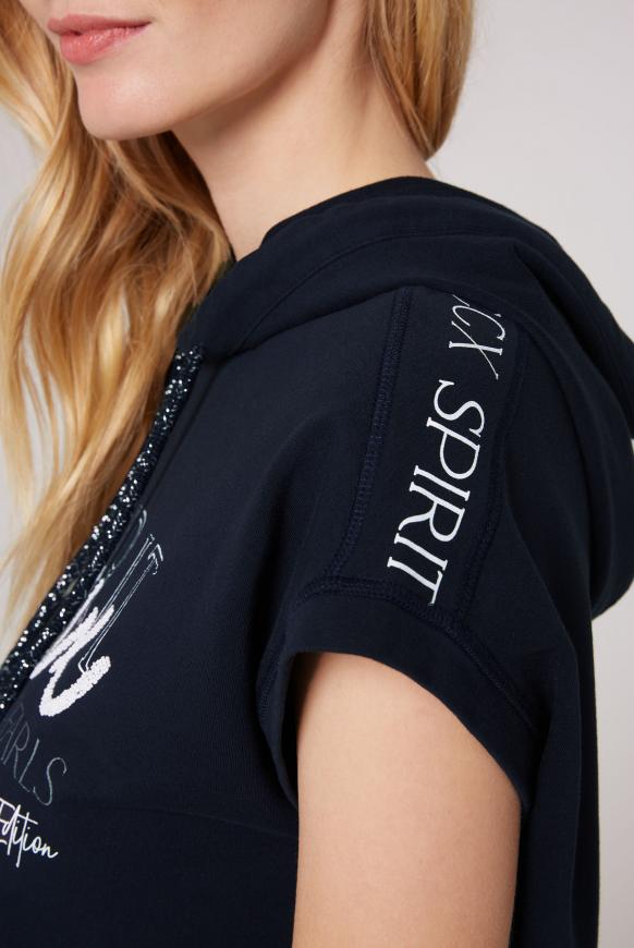 Ärmelloser Hoodie mit Logo-Design