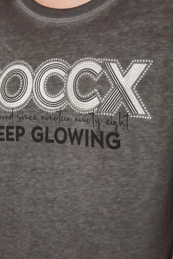 Basic Sweatshirt mit Glitter Print