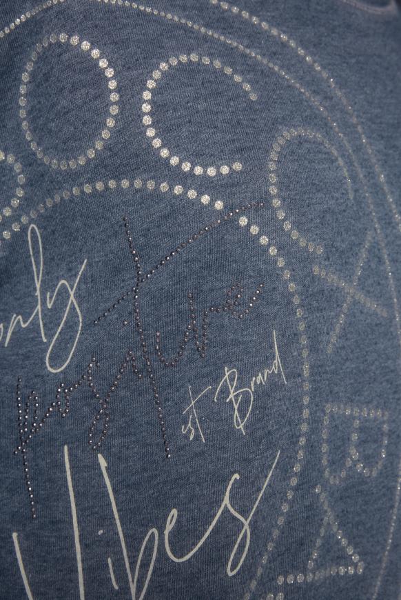 Basic Sweatshirt mit Glitter Print