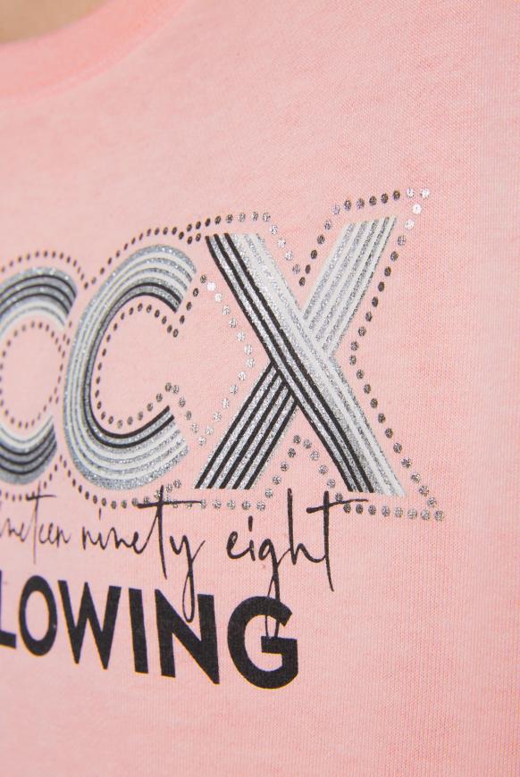 Basic Sweatshirt mit Glitter Print