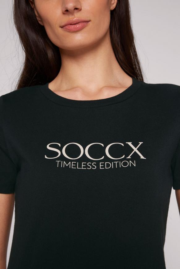 Basic T-Shirt mit Logo Print
