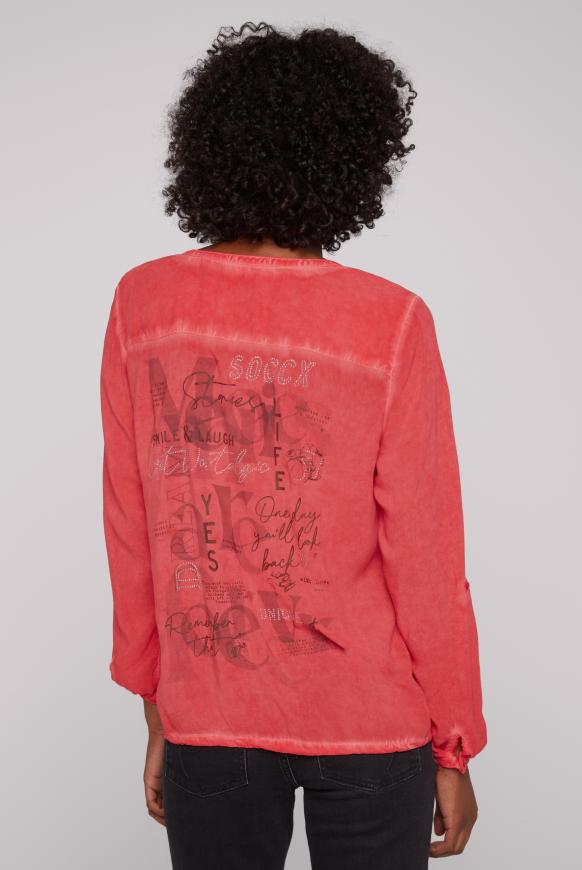 Belly-Bluse mit Rücken-Artwork