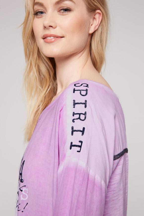 Blusenshirt Inside Oil Dyed mit Tapes und Prints
