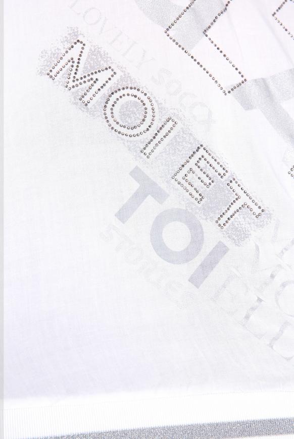 Blusenshirt mit Wording Print und Zipper