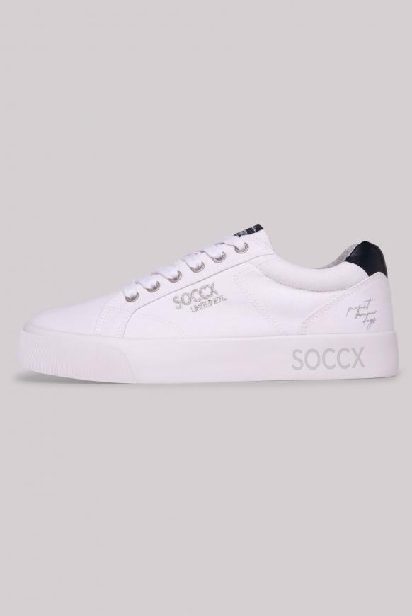 Canvas Plateau Sneaker mit Logo-Stick