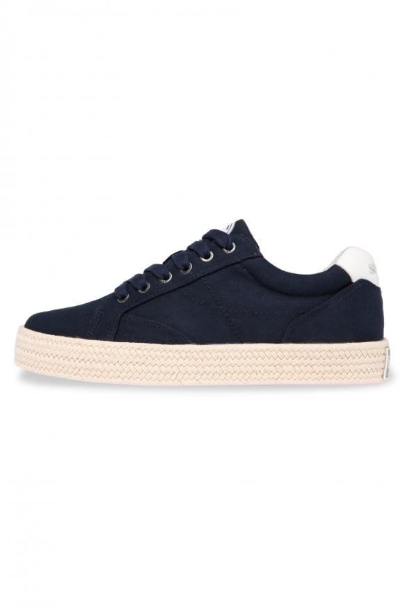 Canvas Plateau Sneaker mit Textilgeflecht