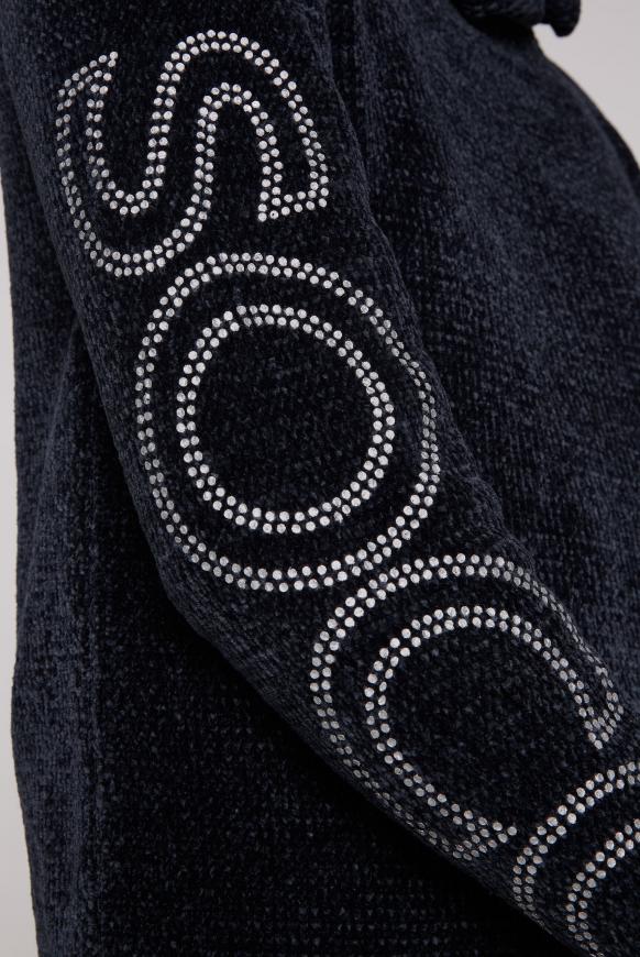 Chenille-Pullover mit Rollkragen und Logo