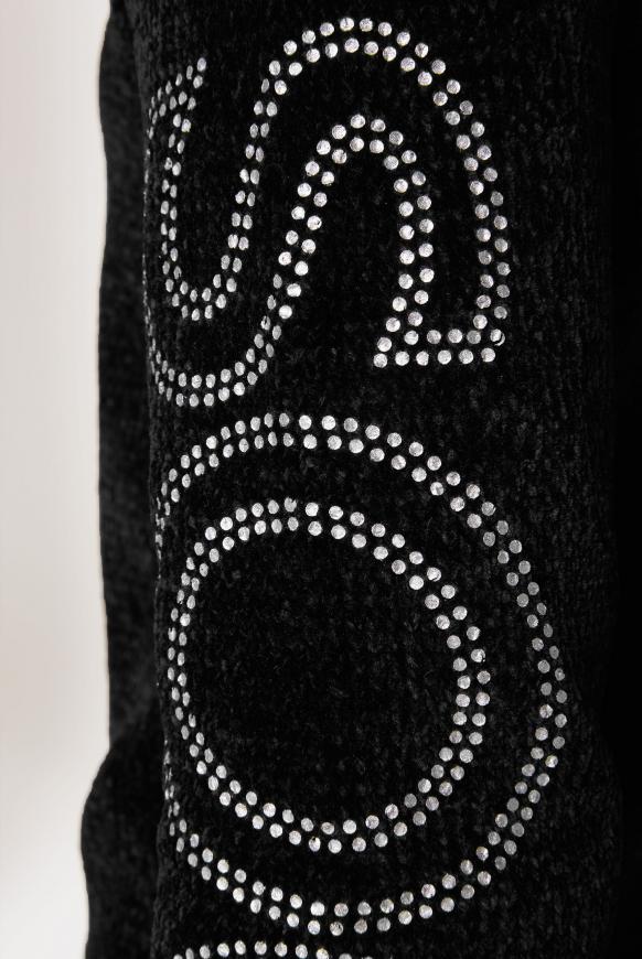 Chenille-Pullover mit Rollkragen und Logo