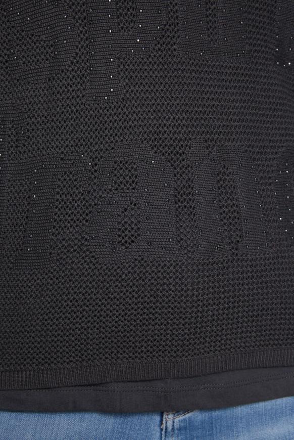 Cropped Mesh-Pullover mit Top, 2-in-1