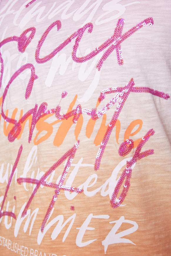 Dip-Dye-Shirt mit Meshkapuze