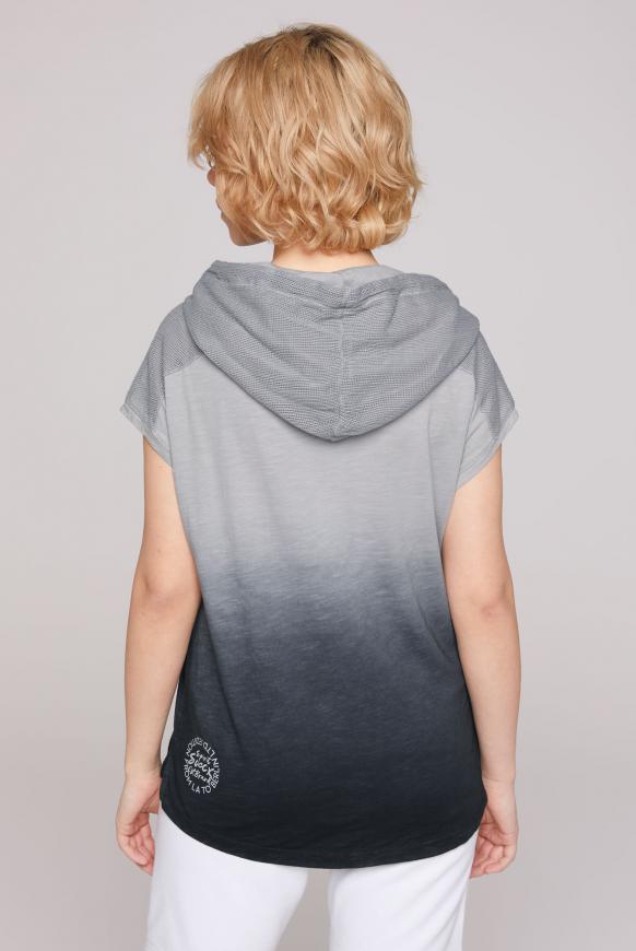Dip-Dye-Shirt mit Meshkapuze