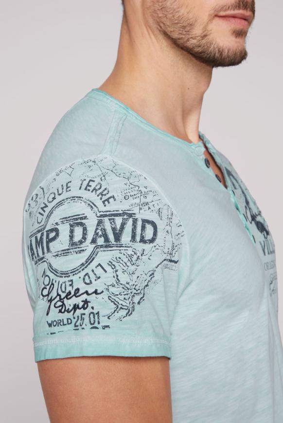Henley-Shirt mit Label Artworks