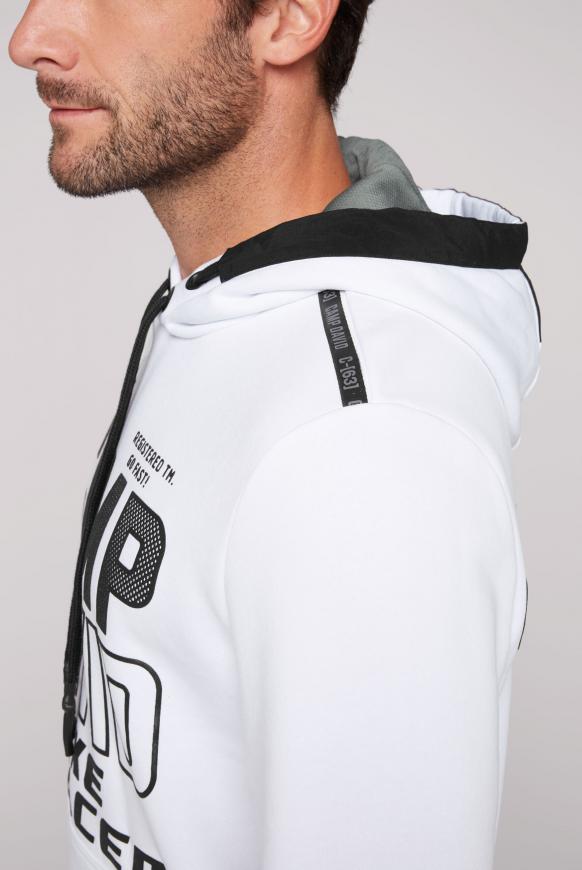 Hoodie im Materialmix mit Logo Artworks