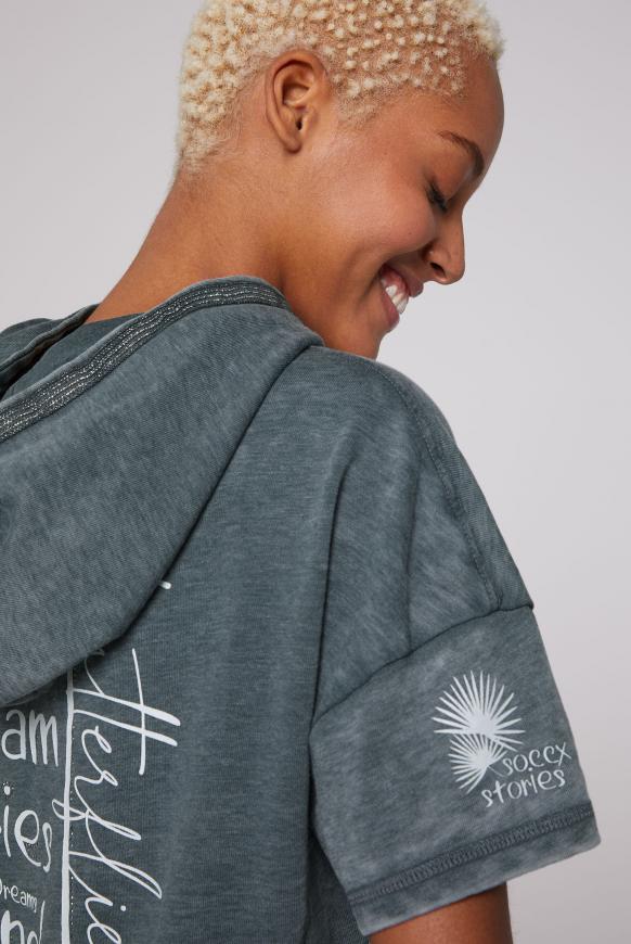 Hoodie mit Kurzarm und Rücken-Artwork