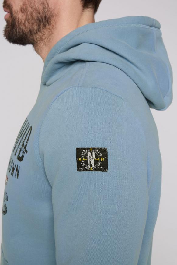 Hoodie mit Logo Print in Used-Optik