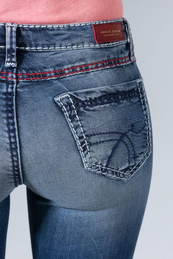 Jeans RO:MY mit geradem Bein und Used Look