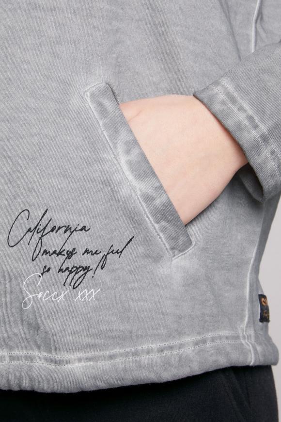 Kapuzensweatjacke Oil Dyed mit Label Prints