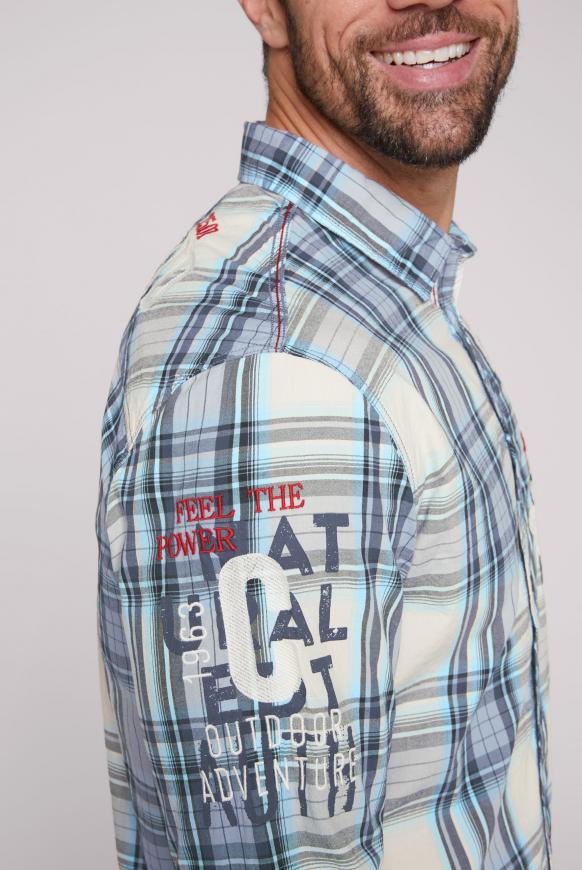 Kariertes Langarmhemd mit Logo Artworks