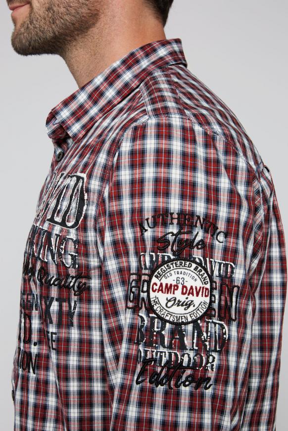 CAMP DAVID & SOCCX | Karohemd mit Logo-Applikationen vintage red