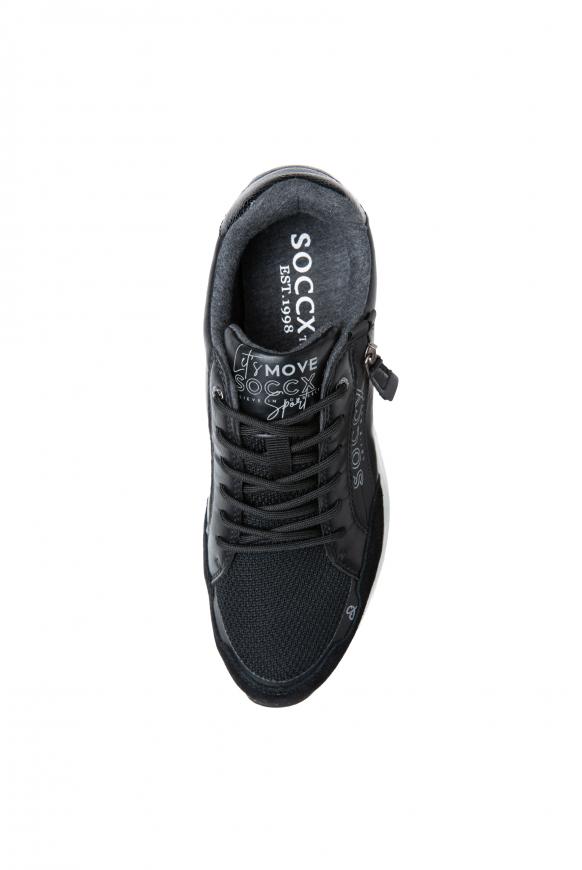 Keil-Sneaker im Materialmix mit Artworks