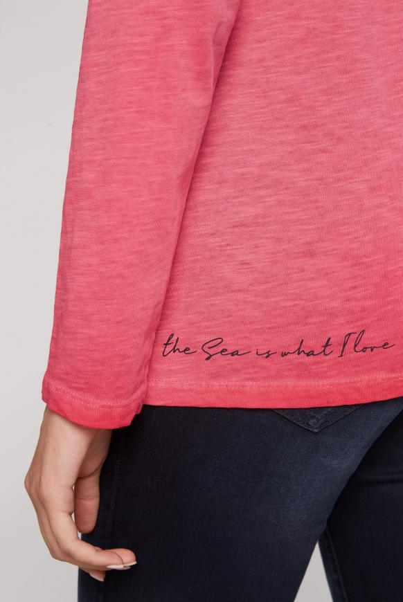 Langarmshirt mit drapierter Kapuze