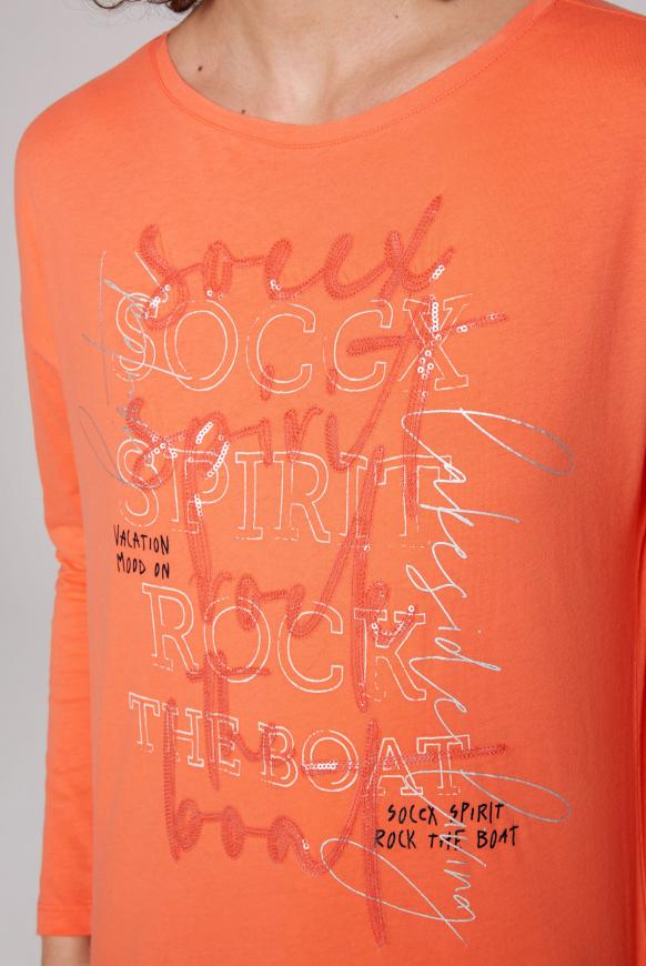 Langarmshirt mit U-Boot-Ausschnitt und Artwork