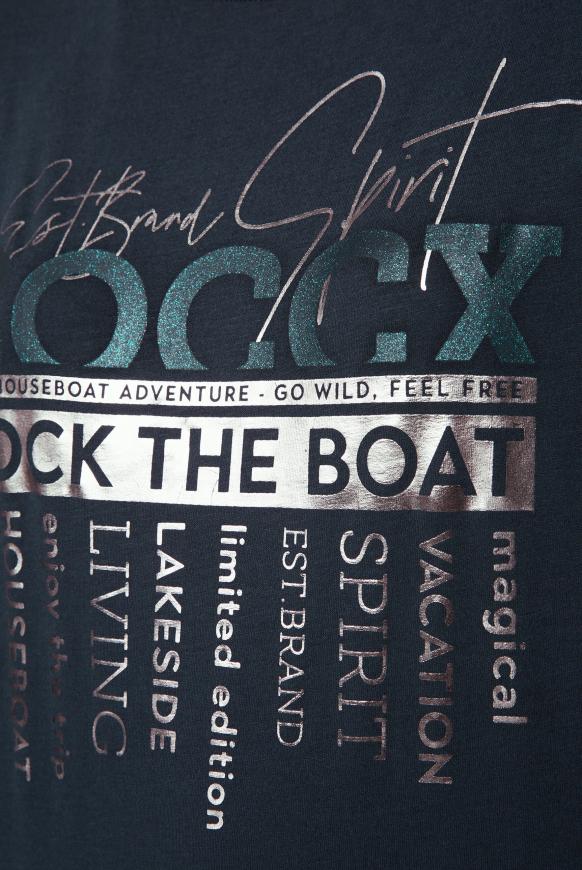 Langarmshirt mit U-Boot-Ausschnitt und Artwork