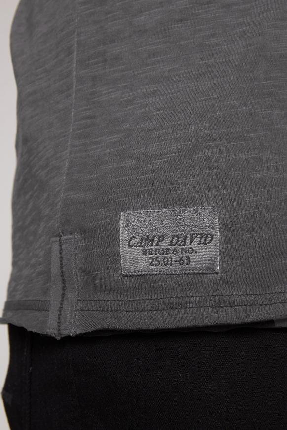 Langarmshirt mit V-Neck und Logo Prints