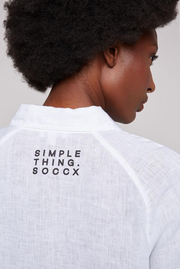 Lange Bluse aus Leinen