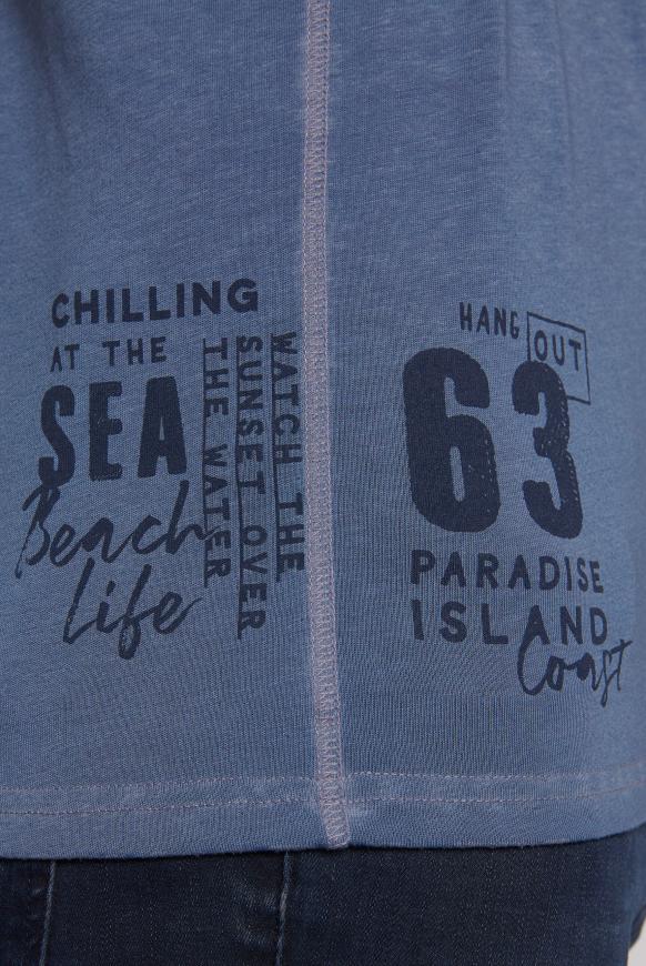 Leichtes Henley-Shirt mit Label Prints