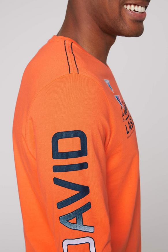 Longsleeve mit V-Neck und Logo Artworks