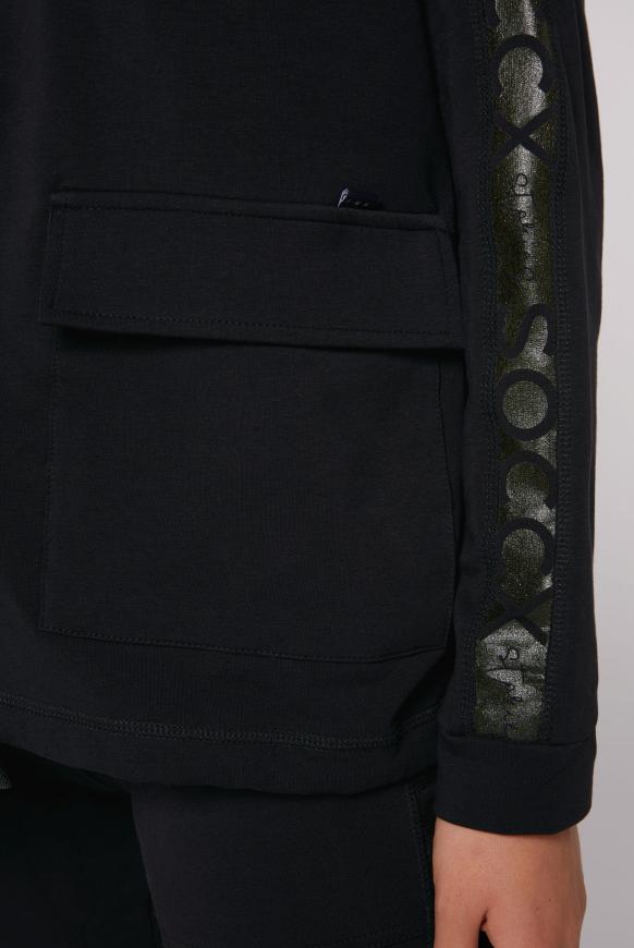 Oversized-Kapuzensweatjacke mit Taschen