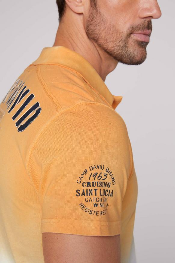 Pikee-Polo Dip Dye mit Rücken-Print