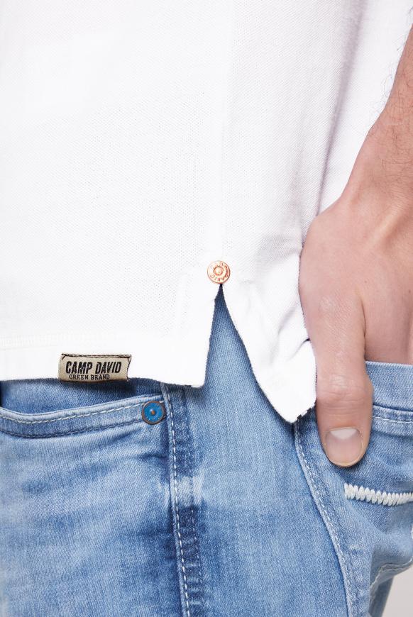Pikee-Polo mit tonigen Twill-Details